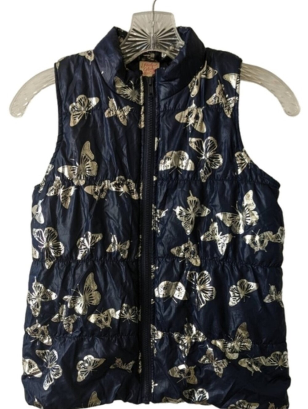 Girl's Puffer Vest w/Foil Butterfly Imprint